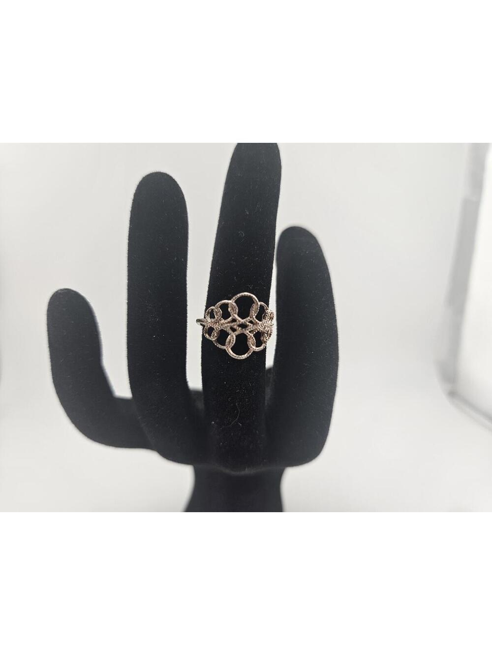 Intricate Openwork Silver Ring Size 5